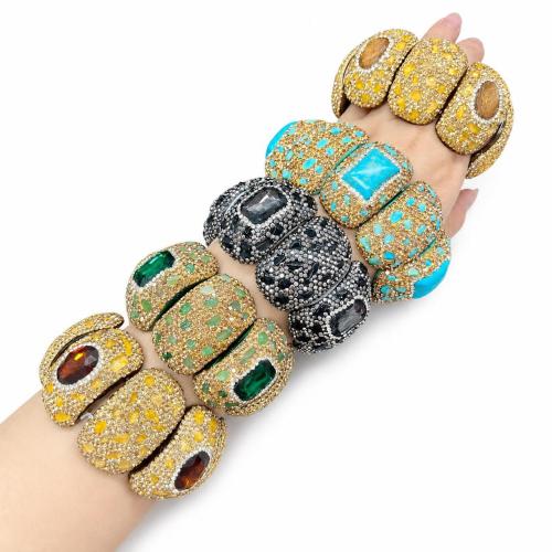 Ädelsten Armring, folkliga stil & Unisex & med strass, fler färger för val, Innerdiameter:Ca 60mm, Säljs av PC