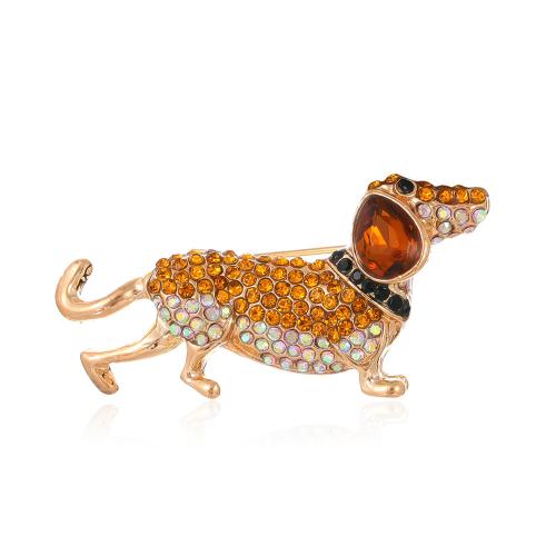 Zink Alloy Brosch, Hund, plated, Unisex & med strass, 45x24mm, Säljs av PC