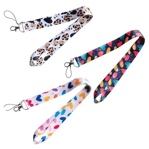 Mobile Phone Lanyard Polyester printing portable & Unisex Sold By PC