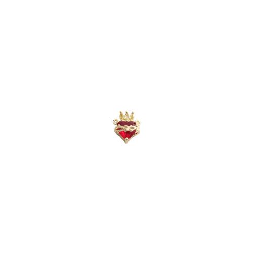 Conector de Micro Pavé de Zirconía Cúbica en Latón, metal, Corazón, chapado en color dorado, Bricolaje & micro arcilla de zirconia cúbica, 18x14x9mm, Vendido por UD