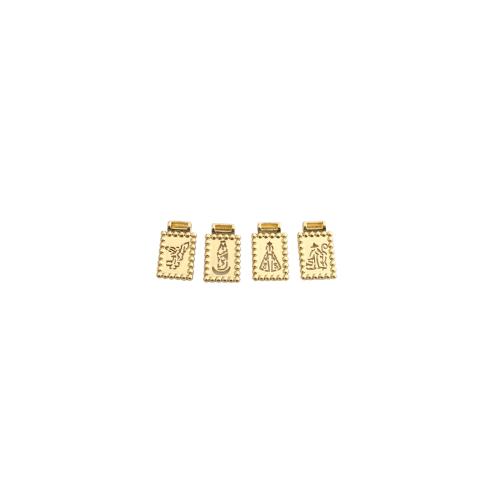 Brass Jewelry Pendants with Plastic Pearl Rectangle gold color plated DIY & hollow Sold By PC