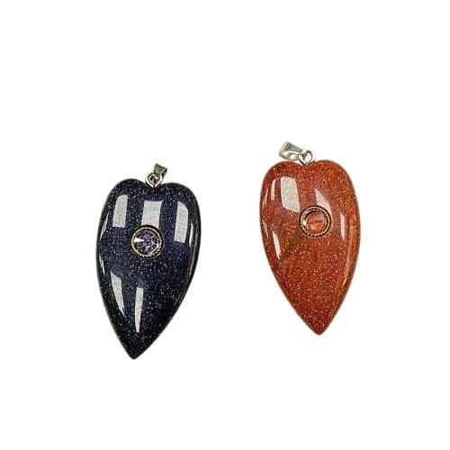 Gemstone Jewelry Pendants Heart DIY & micro pave cubic zirconia Sold By PC