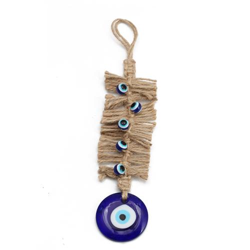 Lógó díszek, Üveg, -val Cotton Cord, Evil Eye, egynemű, 300mm, Által értékesített PC