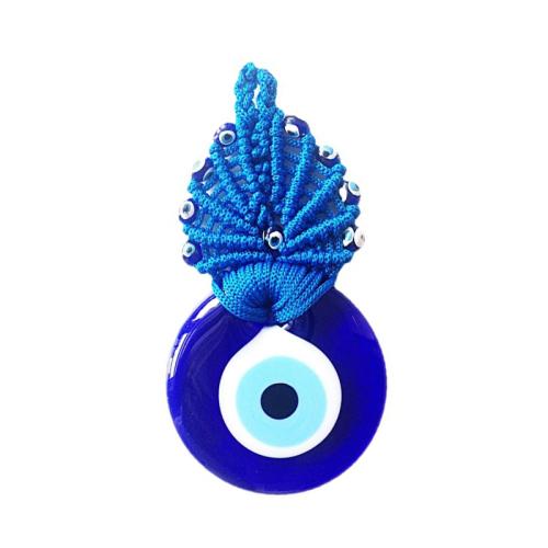 Nejlon Lógó díszek, -val Üveg, Evil Eye, kézi, egynemű, kék, 110x60mm, Által értékesített PC