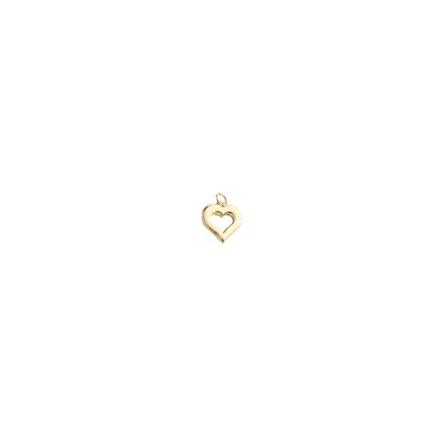 المعلقات نحاس القلب, النحاس, لون الذهب مطلي, ديي & أجوف, 14x13x3mm, تباع بواسطة PC