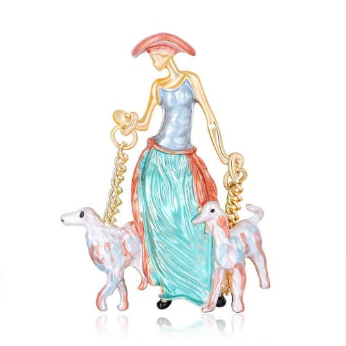 aleación de zinc broche, personaje, chapado, unisexo & esmalte, más colores para la opción, 31x45mm, Vendido por UD