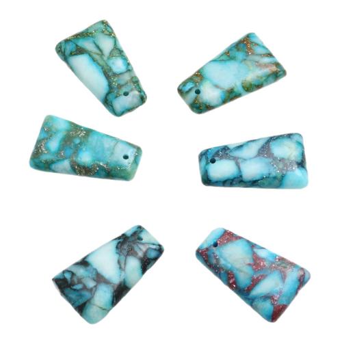 Syntetisk Turkis Pendel, Trapez, du kan DIY, flere farver til valg, 15x25x5mm, Solgt af PC