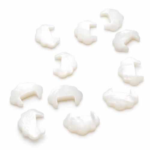 Natural White Shell gyöngyök, Faragott, DIY, 13x9.40x2.50mm, Által értékesített PC