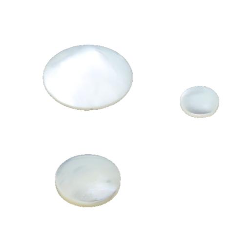 Shell-Cabochons, bianco conchiglia, Cerchio piatto, lucido, DIY & formato differente per scelta, Venduto da PC