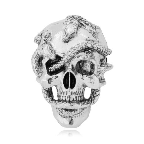 Zinc Alloy Brooch Skull plated Halloween Design & vintage & Unisex Sold By PC