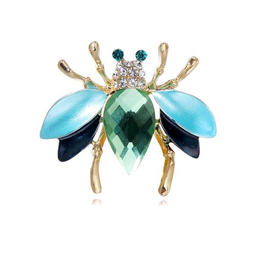 亜鉛合金 ブローチ, ハチ, メッキ, ユニセックス & ライン石のある, 無色, 36x33mm, 売り手 パソコン