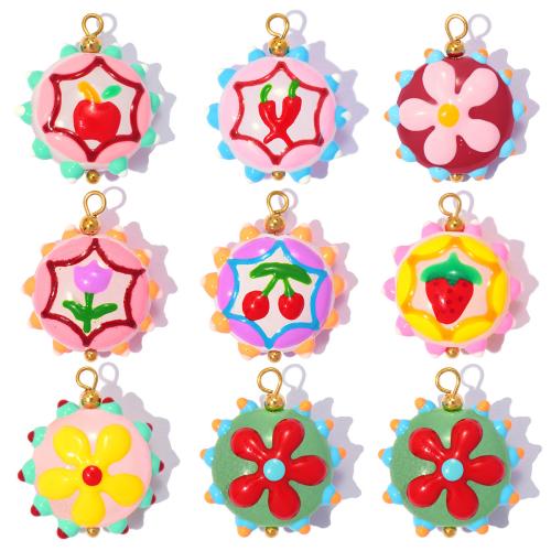 Μενταγιόν Φυτά Lampwork, 304 από ανοξείδωτο χάλυβα, με Γυάλινα, χρώμα επίχρυσο, DIY & διαφορετικά στυλ για την επιλογή, 3PCs/τσάντα, Sold Με τσάντα