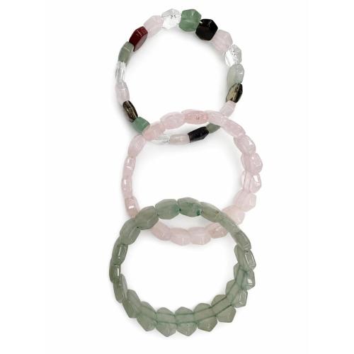 ジェムストーン ブレスレット, 幾何学パターン, ファッションジュエリー & ユニセックス, 無色, beads size 14*9*4.5mm, 長さ 約 21 センチ, 売り手 パソコン