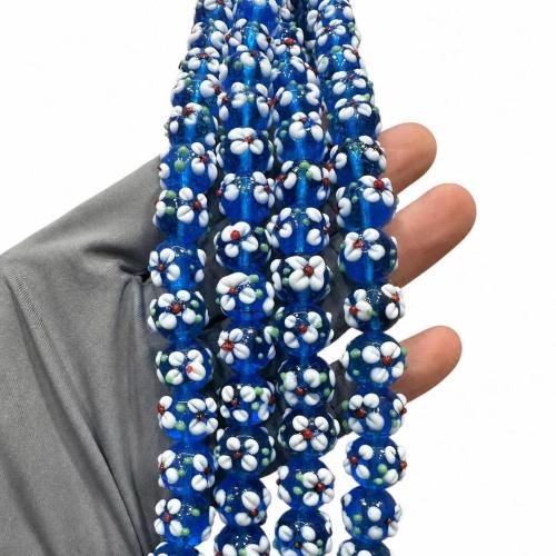Ruční Lampwork korálky, Vinuté, Květina, DIY, více barev na výběr, 12mm, Prodáno By PC