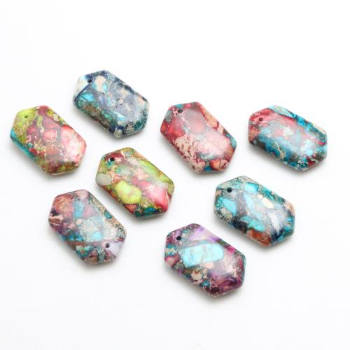 Imperial Jasper Pendler, Impression Jasper, Hexagon, poleret, du kan DIY, flere farver til valg, 15x25x5mm, Solgt af PC