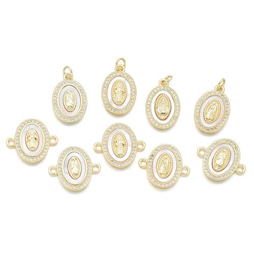 Ciúbach Zirconia siogairlín Micrimhilseogra réiteodh Prás, le Bán Shell, Oval Maol, 18K ór plátáilte, DIY & stíleanna éagsúla do rogha & micrea réiteach zirconia ciúbach, Díolta De réir PC