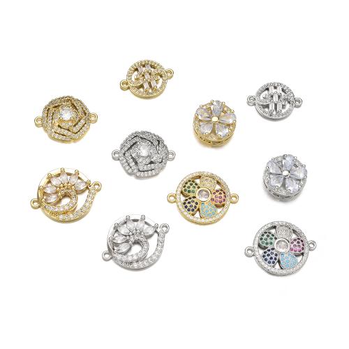 Kubni cirkonij Micro Pave Brass priključak, Mesing, pozlaćen, možete DIY & različitih stilova za izbor & micro utrti kubni cirkonij, Prodano By PC