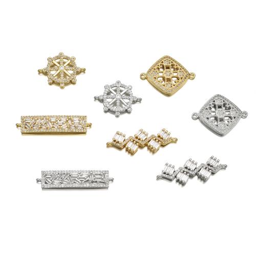 Kubni cirkonij Micro Pave Brass priključak, Mesing, pozlaćen, možete DIY & različitih stilova za izbor & micro utrti kubni cirkonij, Prodano By PC