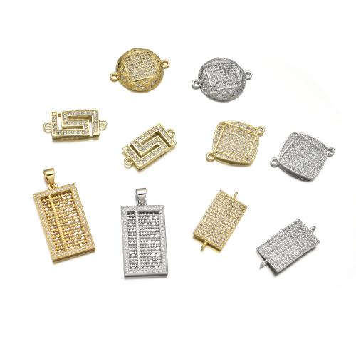 Kubni cirkonij Micro Pave Brass priključak, Mesing, pozlaćen, možete DIY & različitih stilova za izbor & micro utrti kubni cirkonij, Prodano By PC