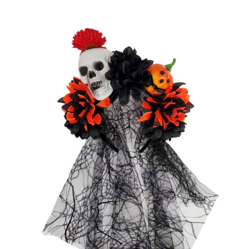 Duk Hair Band, Skull, epoxi klistermärke, Design för halloween & för kvinna, fler färger för val, Säljs av PC