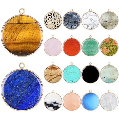 Gemstone Přívěsky Šperky, Drahokam, Flat Round, á, DIY & různé materiály pro výběr, 31mm, Prodáno By PC