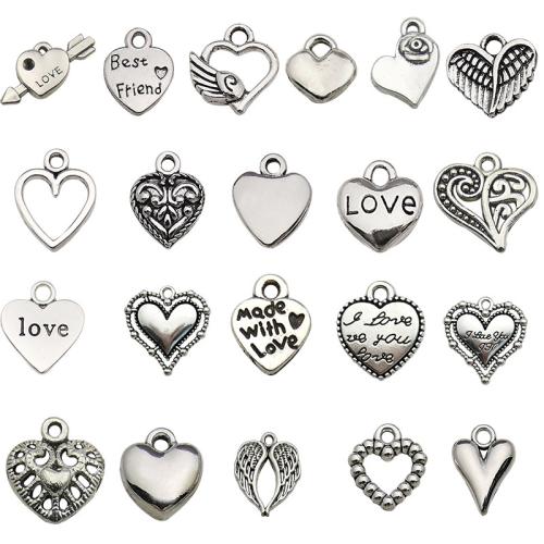 Zinc Alloy Heart Pendler, forgyldt, Vintage & du kan DIY & forskellige stilarter for valg, Solgt af PC