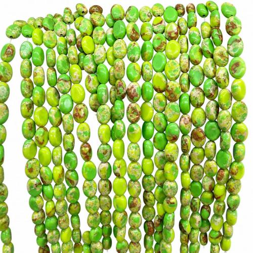 Edelstein Schmuckperlen, oval, poliert, DIY, keine, 6x8mm, ca. 47PCs/Strang, verkauft von Strang