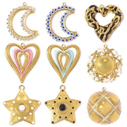 titanium Hangers, Titanium Staal, plated, DIY & verschillende stijlen voor de keuze & glazuur & met strass, meer kleuren voor de keuze, 3pC's/Bag, Verkocht door Bag