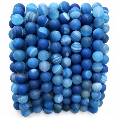Agate Jewelry Beads Round DIY & frosted Sold Per Approx 38 cm Strand