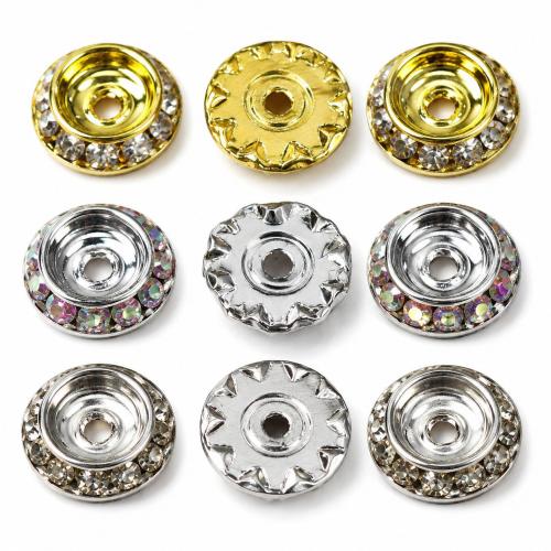 Brass Spacer Beads plated DIY & with rhinestone Sold By PC