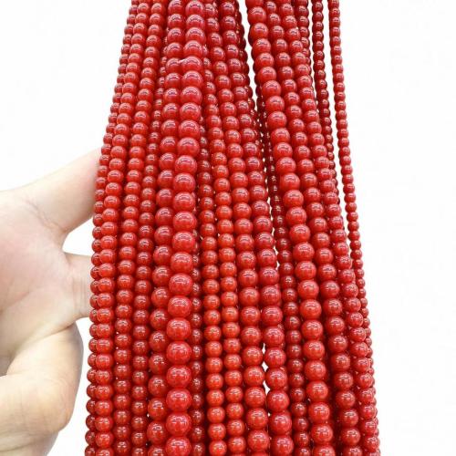 Naturlig rød agat perler, Yunnan Red Agate, Runde, du kan DIY & forskellig størrelse for valg, Solgt Per Ca. 38 cm Strand