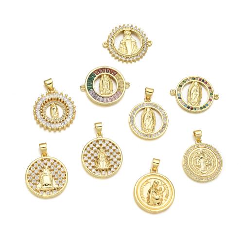 Cúbicos Circonia Colgante Latón Micro pavimenta, metal, chapado en color dorado, Bricolaje & diferentes estilos para la opción & micro arcilla de zirconia cúbica, Vendido por UD