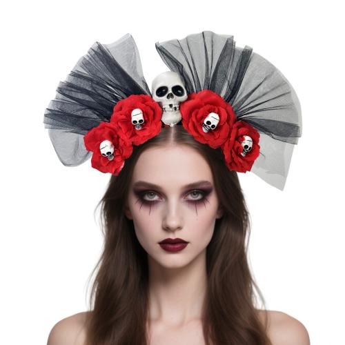 Duk Hair Band, med Gauze, Skull, handgjord, Design för halloween & med blommönster & för kvinna, fler färger för val, 240x330mm, Säljs av PC