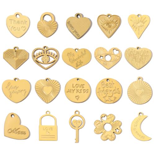 Colgantes Titanium, Partículas de acero, chapado, Bricolaje & diferentes estilos para la opción & con diamantes de imitación, más colores para la opción, 5PCs/Bolsa, Vendido por Bolsa