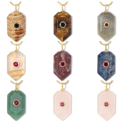 Colgantes de Gemas, metal, con Piedras preciosas, chapado, Bricolaje & diferentes estilos para la opción & con circonia cúbica, más colores para la opción, 3PCs/Bolsa, Vendido por Bolsa