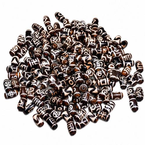 Ágata natural tibetano Dzi Beads, Ágata tibetana, DIY, Mais cores pare escolha, Grade A, 9x16mm, vendido por PC