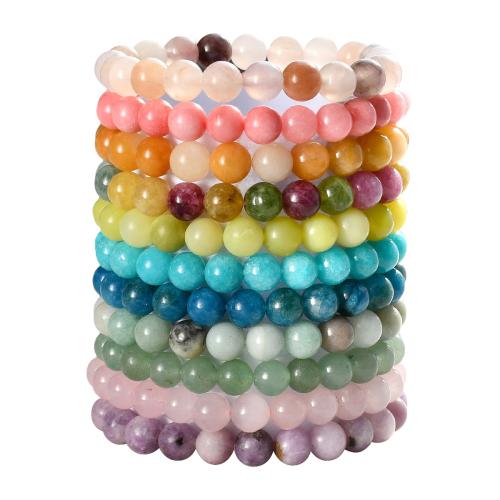 Gemstone Bracelet, Babhta, lámhdhéanta, ábhair éagsúla do rogha & unisex, beads size 8mm, Fad Thart 18 cm, Díolta De réir PC