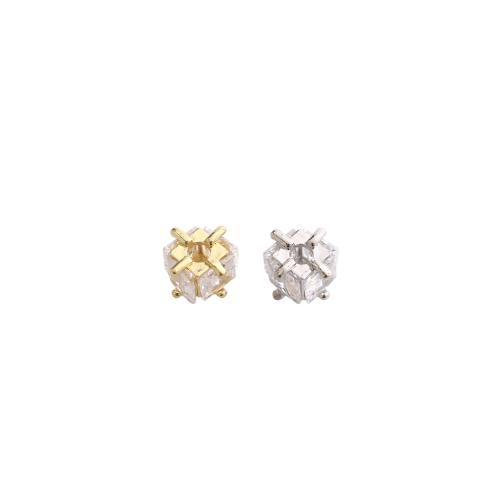 Brass távtartó gyöngyök, Sárgaréz, galvanizált, DIY & mikro egyengetni cirkónia, több színt a választás, 9x9x8mm, Által értékesített PC