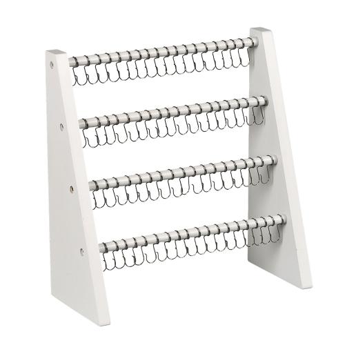 Eisen Armbandständer, mit Holz, Einbrennlack, mehrschichtig, weiß, 300x140x330mm, verkauft von PC