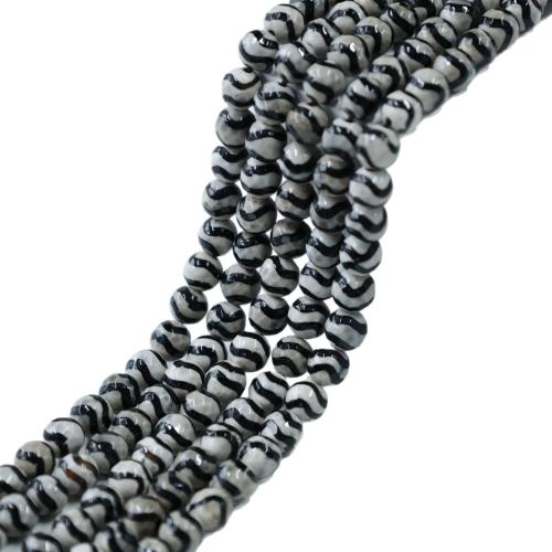 Naturlige tibetanske Agate Dzi Beads, Tibetansk agat, Runde, poleret, du kan DIY & forskellig størrelse for valg, flere farver til valg, Solgt Per Ca. 38 cm Strand