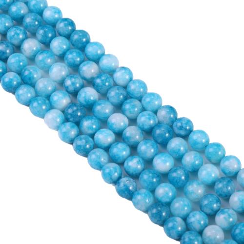 Gemstone Smycken Pärlor, Larimar, Rund, polerad, DIY & olika storlek för val, Såld Per Ca 38 cm Strand