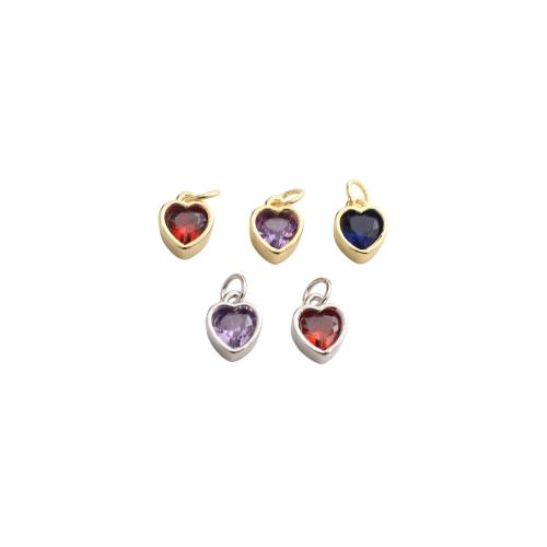 Cúbicos Circonia Colgante Latón Micro pavimenta, metal, Corazón, chapado, Bricolaje & micro arcilla de zirconia cúbica, más colores para la opción, 12x7x4mm, Vendido por UD