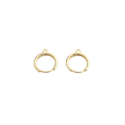 Brass Hoop σκουλαρίκι Εξαρτήματα, Ορείχαλκος, χρώμα επίχρυσο, DIY, 16x14x2mm, Sold Με PC