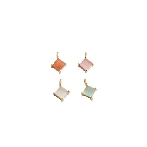 Cúbicos Circonia Colgante Latón Micro pavimenta, metal, Rombo, chapado en color dorado, Bricolaje & micro arcilla de zirconia cúbica, más colores para la opción, 12x8x4mm, Vendido por UD