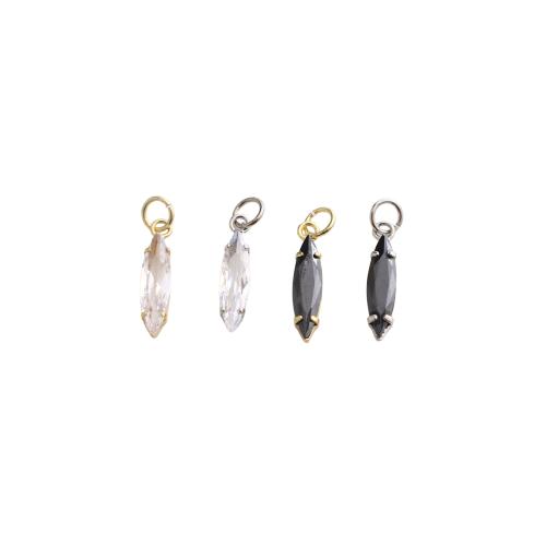 Cúbicos Circonia Colgante Latón Micro pavimenta, metal, chapado, Bricolaje & micro arcilla de zirconia cúbica, más colores para la opción, 21x4x3mm, Vendido por UD