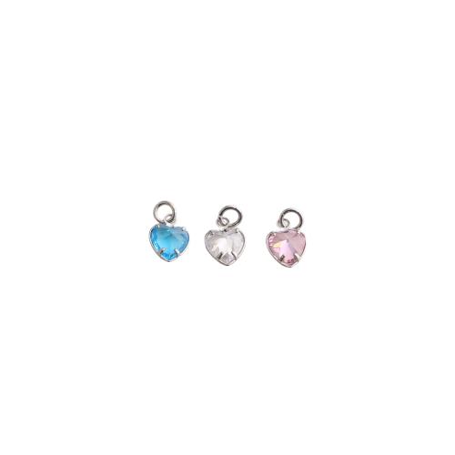 Cúbicos Circonia Colgante Latón Micro pavimenta, metal, Corazón, chapado, Bricolaje & micro arcilla de zirconia cúbica, más colores para la opción, 12x7x4mm, Vendido por UD
