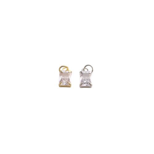 Cúbicos Circonia Colgante Latón Micro pavimenta, metal, Rectángular, chapado, Bricolaje & micro arcilla de zirconia cúbica, más colores para la opción, 15x6x4mm, Vendido por UD