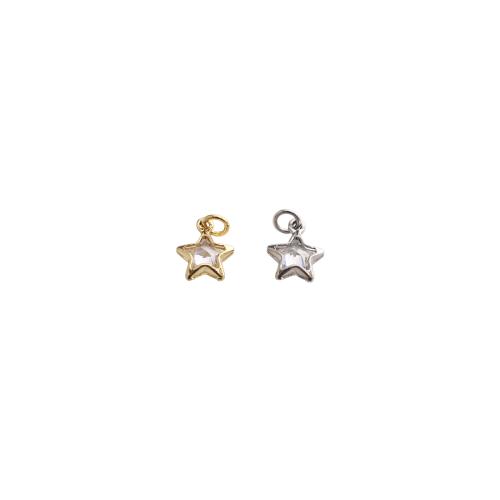 Cúbicos Circonia Colgante Latón Micro pavimenta, metal, Estrella, chapado, Bricolaje & micro arcilla de zirconia cúbica, más colores para la opción, 12x8x3mm, Vendido por UD