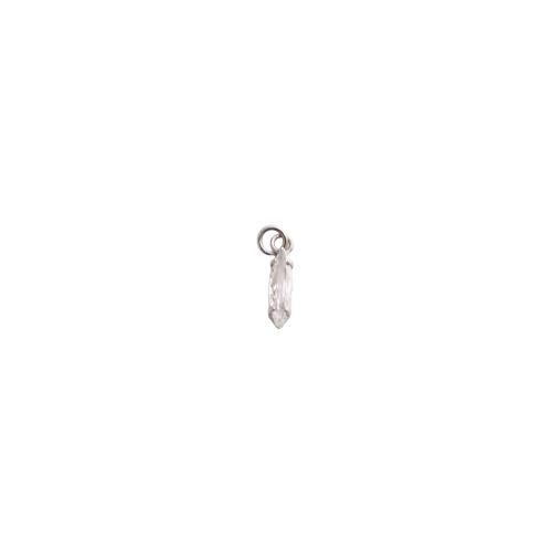 Messing hanger met micro-paved kubieke zirconia's, plated, DIY & micro pave zirconia, 15x3x3mm, Verkocht door PC