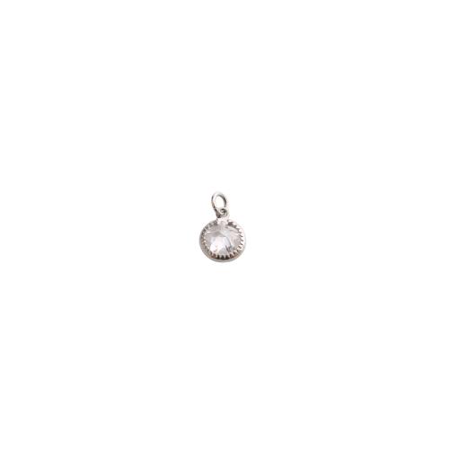Messing hanger met micro-paved kubieke zirconia's, plated, DIY & micro pave zirconia, 12x7x3mm, Verkocht door PC